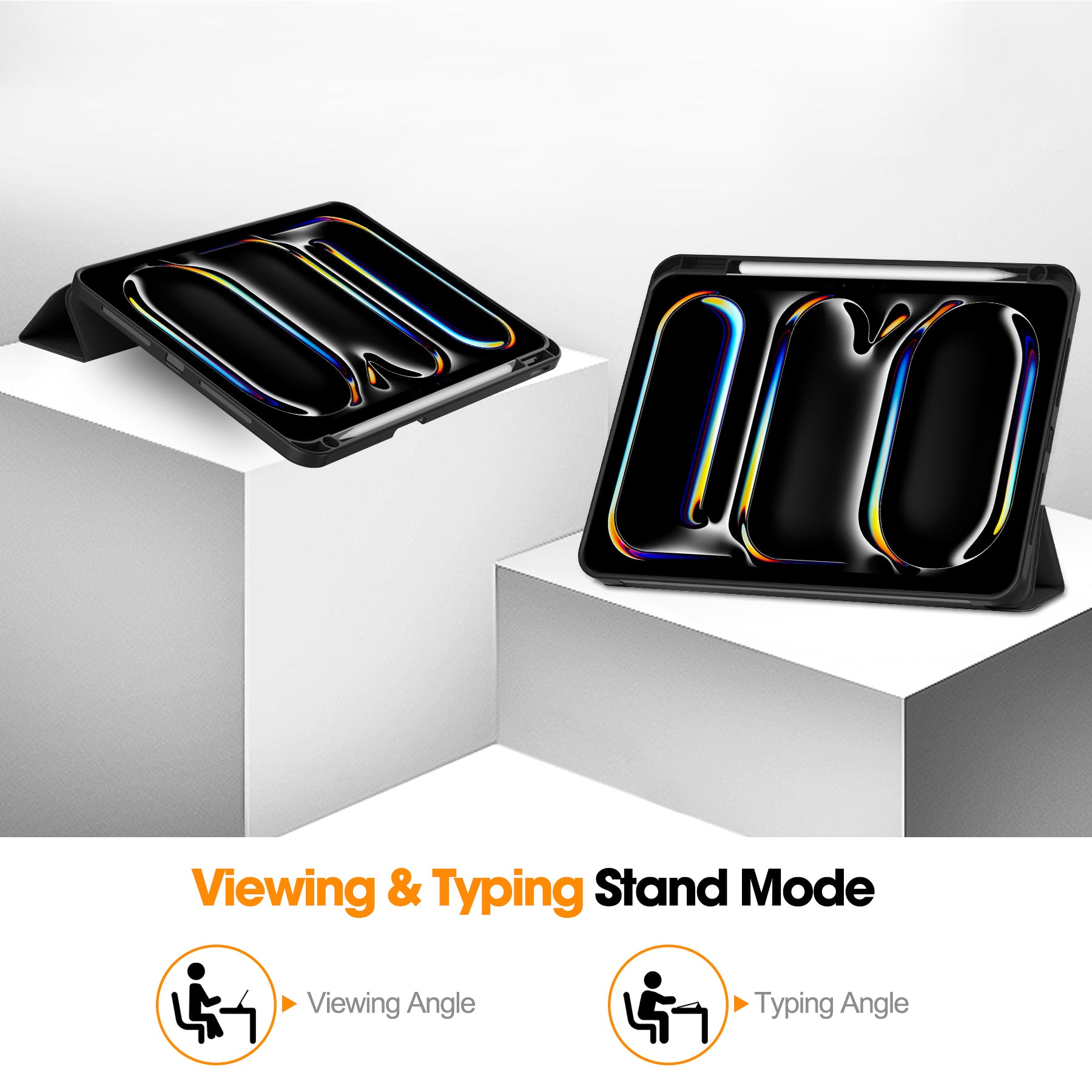 For iPad Pro 11 (2024) Leather Case Drop-proof Tri-fold Stand Tablet Cover with Pen Slot For iPad Pro 11 (2024) Leather Case Drop-proof Tri-fold Stand Tablet Cover with Pen Slot
